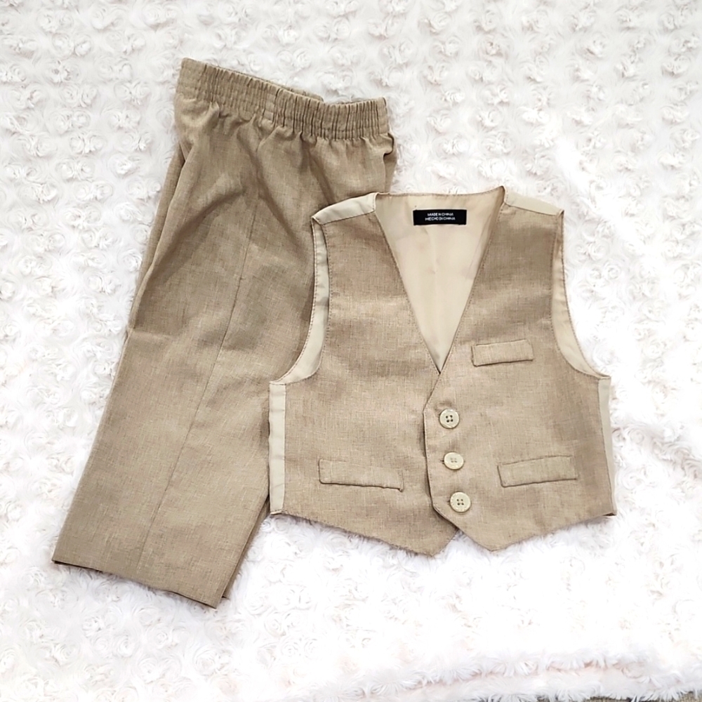 Tan Formal Vest Outfit 12mo